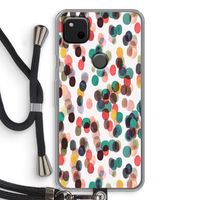 Tropical Dots: Pixel 4a Transparant Hoesje met koord
