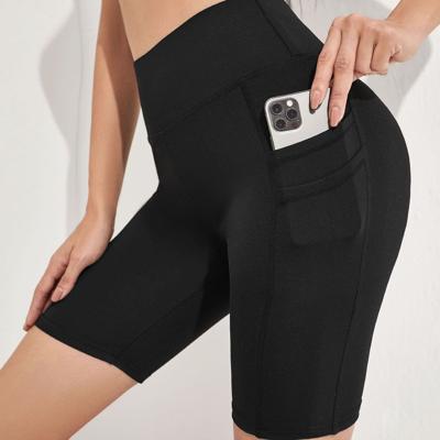 Sport Studio High Waist Biker Shorts with Phone Pocket - Black Black-2 / M