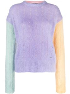 DSQUARED2 pull en maille torsadée à design colour block - Violet