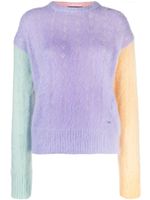 DSQUARED2 pull en maille torsadée à design colour block - Violet