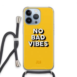 No Bad Vibes: iPhone 13 Pro Transparant Hoesje met koord