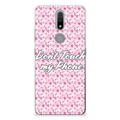 Nokia 2.4 Silicone-hoesje Flowers Pink DTMP Nokia 2.4 Silicone-hoesje Flowers Pink DTMP