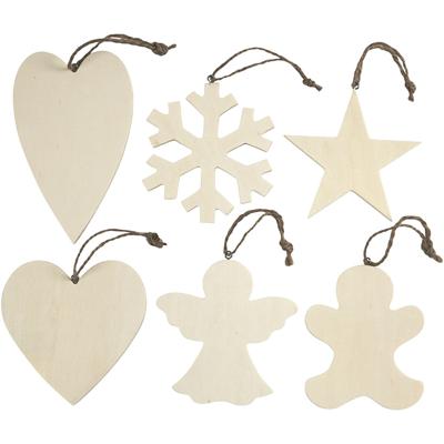 Creativ Company Versier je houten kersthangers, 6st.