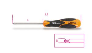 Beta Schroevendraaier voor kruiskopschroeven met Phillips® profiel, vervaardigd uit roestvaststaal 1292INOX 6X100 - 012920418