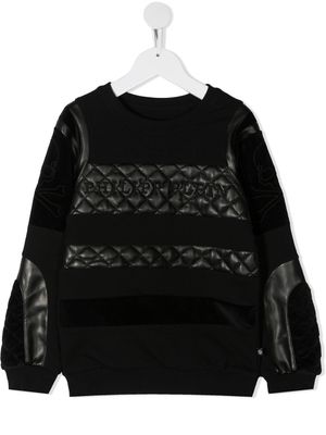 Philipp Plein Junior sweat à effet matelassé - Noir