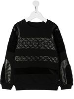 Philipp Plein Junior sweat à effet matelassé - Noir