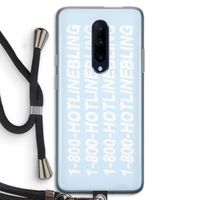 Hotline bling blue: OnePlus 7 Pro Transparant Hoesje met koord