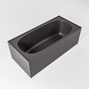 Vrijstaand bad Mondiaz Freeze | 180x85 cm | Solid surface | Ovaal | Dark grey