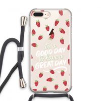 Don't forget to have a great day: iPhone 8 Plus Transparant Hoesje met koord