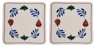 Boerenbont Pannen Onderzetter 20x20cm Aardewerk set van 2