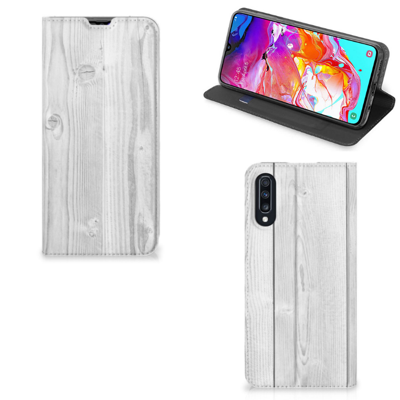 Samsung Galaxy A70 Book | Wallet Case | White Wood