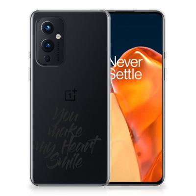 OnePlus 9 | Siliconen hoesje | met naam Heart Smile OnePlus 9 | Siliconen hoesje | met naam Heart Smile