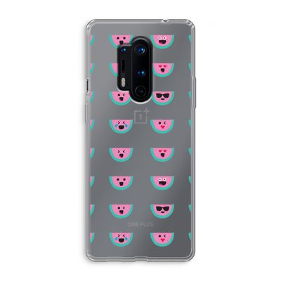 Smiley watermeloenprint: OnePlus 8 Pro Transparant Hoesje