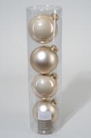 4 kerstballen parel emaille 100 mm - Ksd