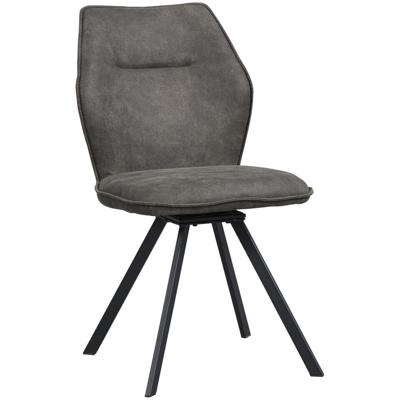 Leen Bakker - Eetkamerstoel Raffy - Antraciet - Stof - Grijs - 50x60x90 Cm