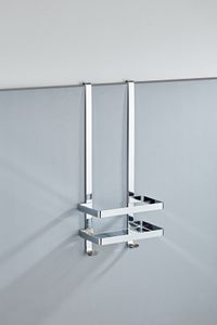 Doucherek SaniClear Shine | Aan douchewand | 52x23x12 cm | Messing | Rechthoek | Chroom