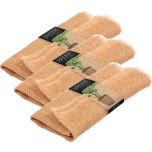 Set van 4x stuks decoratieve jute plantenzakken/bloempotten 100 x 100 cm