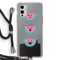 Smiley watermeloen: OnePlus 9 Transparant Hoesje met koord