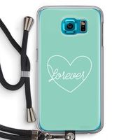 Forever heart pastel: Samsung Galaxy S6 Transparant Hoesje met koord