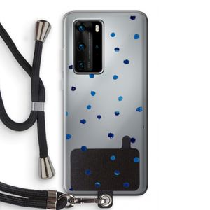 Blauwe stippen: Huawei P40 Pro Transparant Hoesje met koord