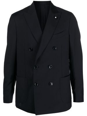 Lardini blazer en laine à boutonnière croisée - Bleu