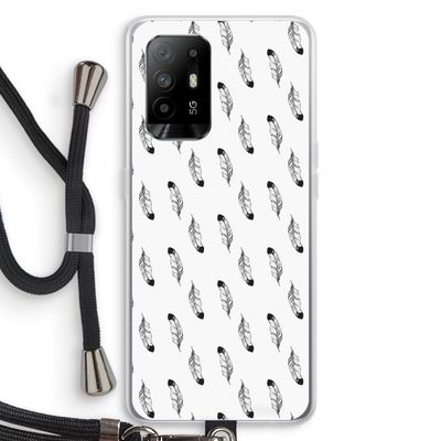 Pluimen: Oppo A94 5G Transparant Hoesje met koord