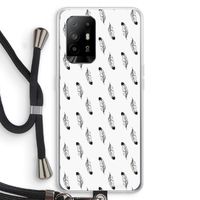 Pluimen: Oppo A94 5G Transparant Hoesje met koord Pluimen: Oppo A94 5G Transparant Hoesje met koord