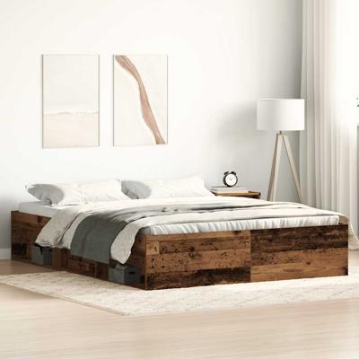 Bedframe zonder matras 150x200 cm bewerkt hout oud hout