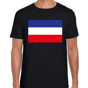 Boerenprotest vlag t-shirt met Nederlandse vlag onderste boven zwart heren