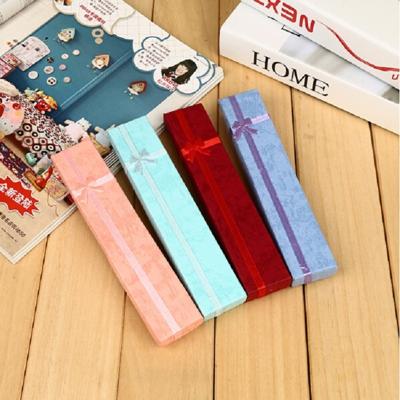 3 stuks rechthoekige Rose Bow Gift Box ketting vak sieraden doos willekeurige kleur levering