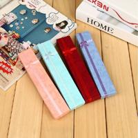 3 stuks rechthoekige Rose Bow Gift Box ketting vak sieraden doos willekeurige kleur levering