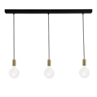Masterlight HanglampConcepto 3-lichts zwart met goud - 2237-02-100-3