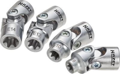 HAZET Dopsleutelset 880G-E/4 - 3/8 inch (10 mm) vierkant hol - Buiten-TORX®-profiel - 4-delig - E8 - E14