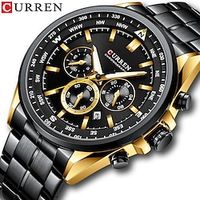 CURREN Heren Quartz horloges Luxe Grote wijzerplaat Modieus Zakelijk Lichtgevend Drie tijdzones Kalender WATERDICHT Legering Horloge Lightinthebox