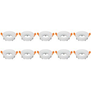 Spot Armatuur 10 Pack - GU10 Inbouwspot - Rond - Wit - Aluminium - Ø85mm