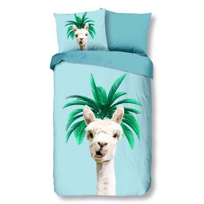 Kinderdekbedovertrek Katoen - 140x200 cm Blauw - Dessin: Dieren - Good Morning - Dekbed-Discounter.nl