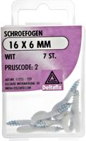 Schroefoog 16x6mm wit 7st - Deltafix Schroefoog 16x6mm wit 7st - Deltafix
