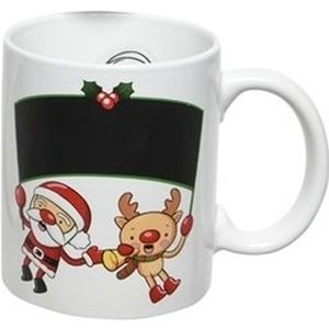 Kerst beker/mok 300 ml rendier/kerstmanmet bel