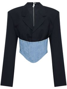 Dion Lee blazer-corset à coupe crop - Noir