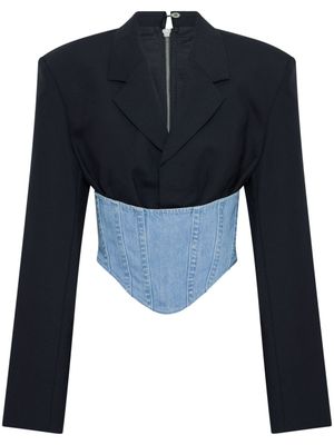 Dion Lee blazer-corset à coupe crop - Noir