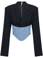 Dion Lee blazer-corset à coupe crop - Noir