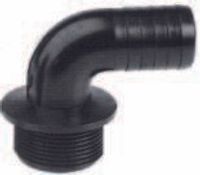 Europond Haakse Slangpilaar 1" Buitendraad x 25mm Tule PP Zwart - Flexibel & Weerbestendig
