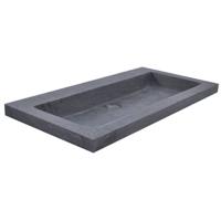 Wiesbaden Raw Wastafel Enkel zonder Kraangat - 80x46x5cm - Hardsteen Gezoet