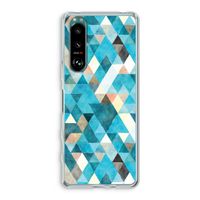 Gekleurde driehoekjes blauw: Sony Xperia 5 III Transparant Hoesje