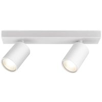 LED Plafondspot - Brinton Betin - GU10 Fitting - 2-lichts - Rond - Mat Wit - Kantelbaar - Aluminium - Philips - CorePro - thumbnail