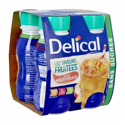 Delical Drink Multivruchten Z/suiker 4x200ml