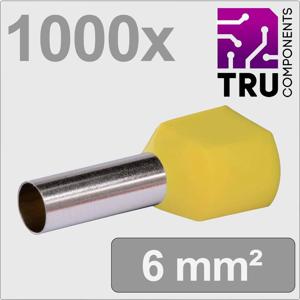 TRU COMPONENTS TC-13377248 Dubbele adereindhulzen 6 mm² Deels geïsoleerd Geel 1000 stuk(s)