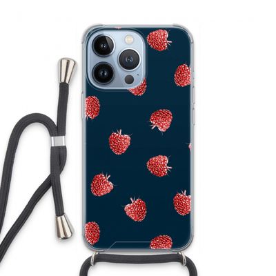 Framboosjes: iPhone 13 Pro Transparant Hoesje met koord