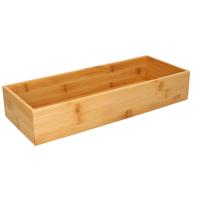 Bestekbak/keuken organizer - 1-vaks - Tidy Smart - bamboe - 38 x 15 x 7 cm - thumbnail