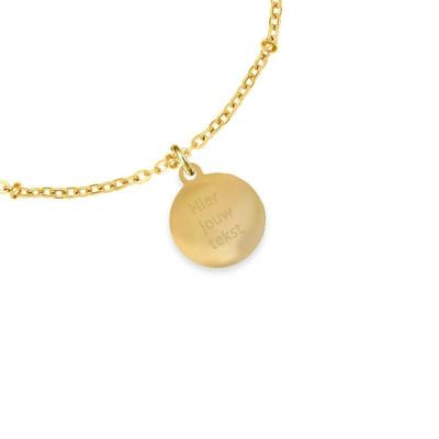Gegraveerde eigen tekst armband - Stainless steel - Goud